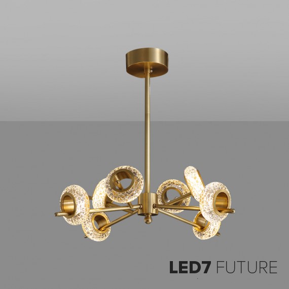 Loft Industry Modern - Gold Ring Diamond Chandelier